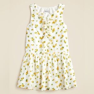 J.Crew Girls' Blurry Yellow Rose Print Drop-Waist Ruffle Dress—5